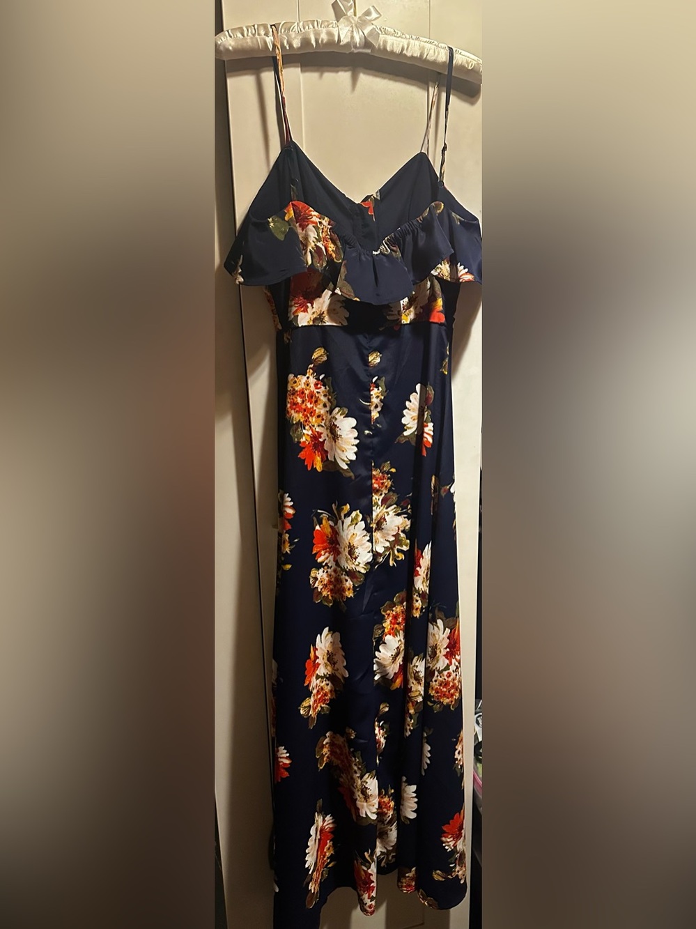 NWOT Band Of Gypsies Floral Ruffle Strap Maxi Dress - Picture 7 of 12